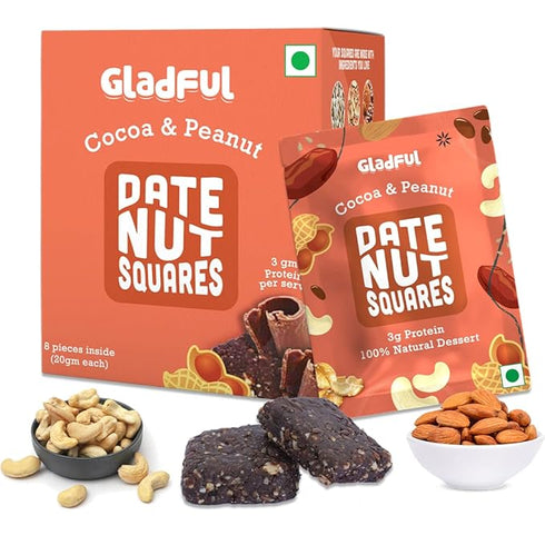 Gladful Cocoa & Cashews Date Nut Square